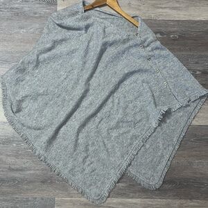 🚨Lilly Pulitzer🚨 100% CASHMERE Harp Poncho, Asymmetrical Heather Gray, Luxury OS